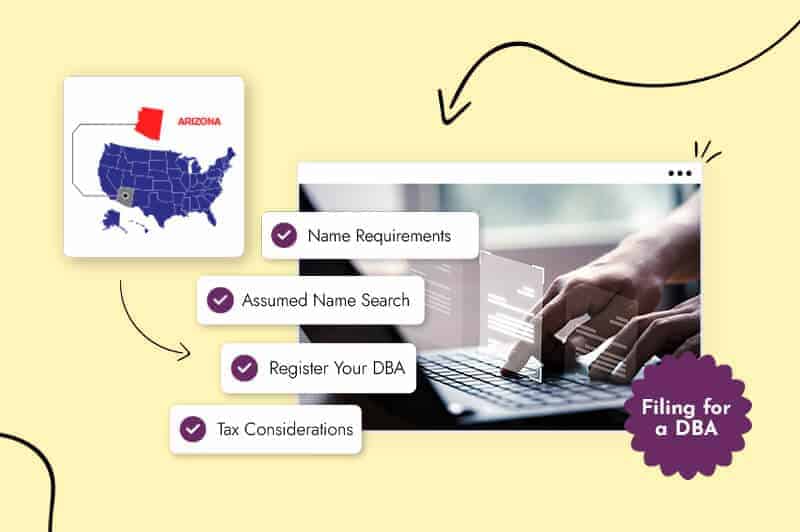 Small business owner filing for a trade name in Arizona
Arizona state map