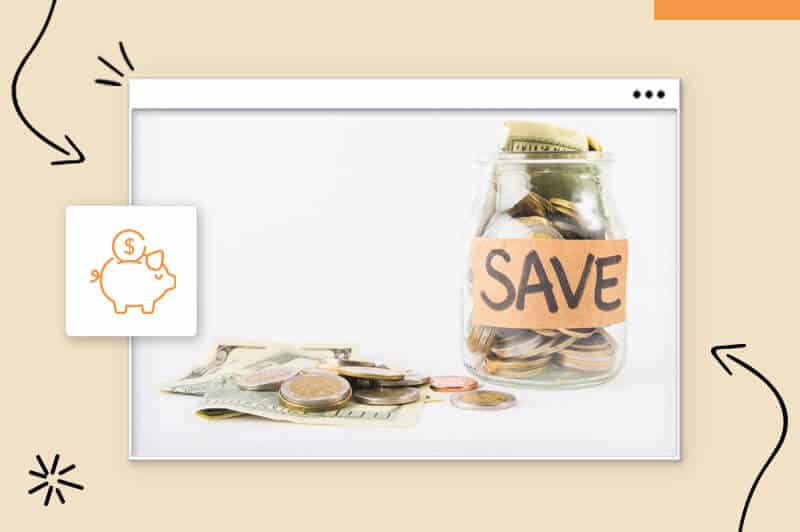 A jar of money to save for your business in California