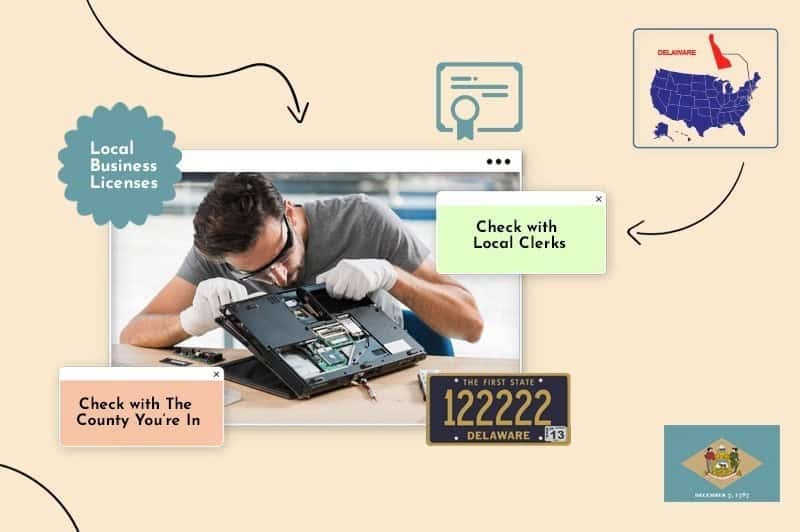 Small business owner fixing a laptop in Delaware