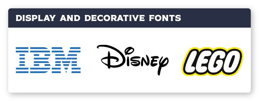 logo with display fonts