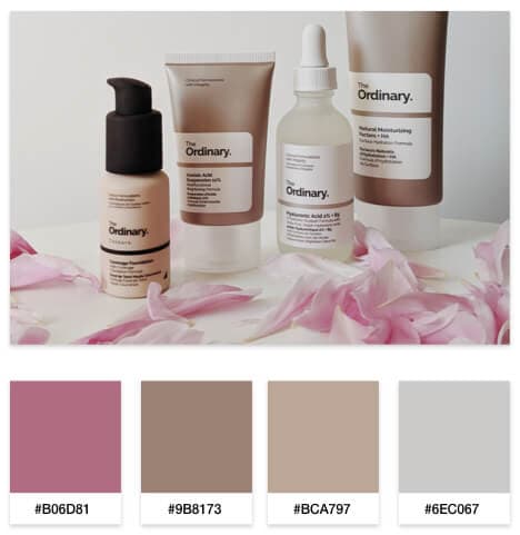 skin care brand color palette