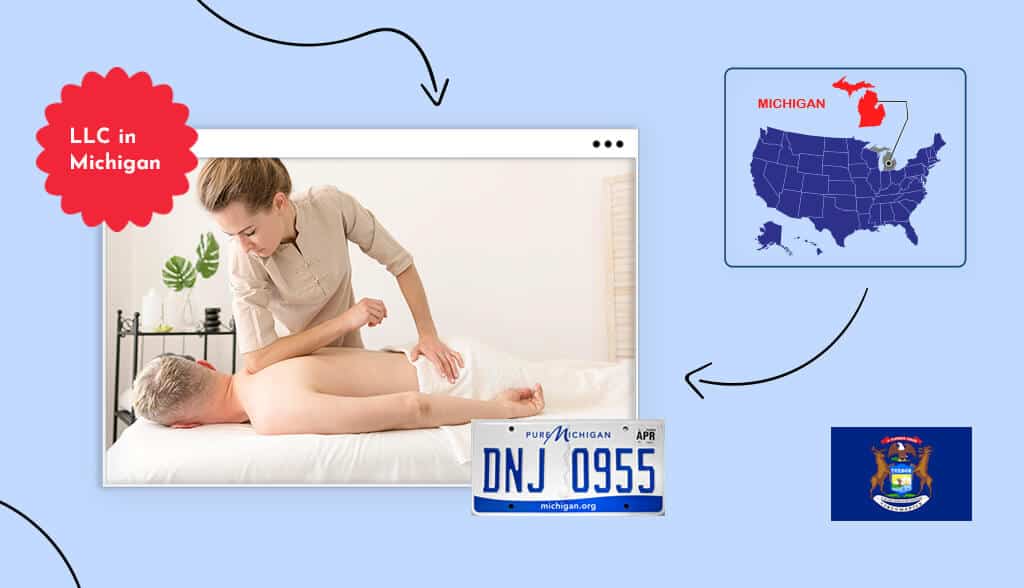 Small business owner masseuse giving a man a massage in Michigan