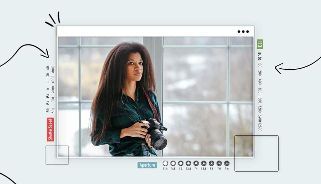 A woman holding a professional camera in her hands