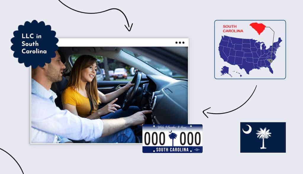 A woman is driving while a male instructor in the passengers seat points to something out the window in South Carolina