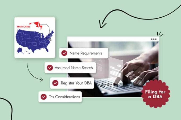 Small business owner applying for a DBA in Maryland 
Maryland state map