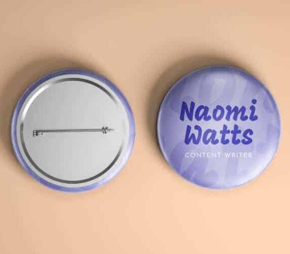 Naomi watts name logo on pin