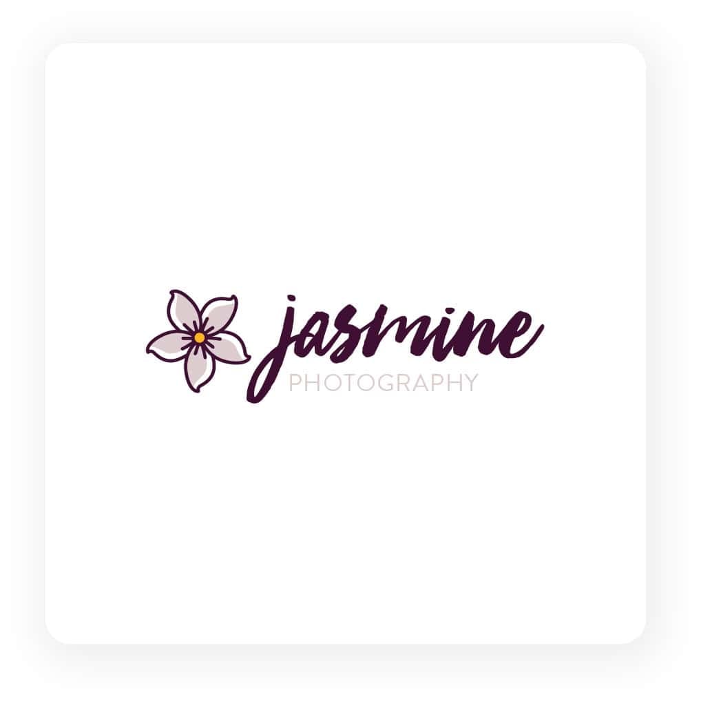 photography logo with flower icon