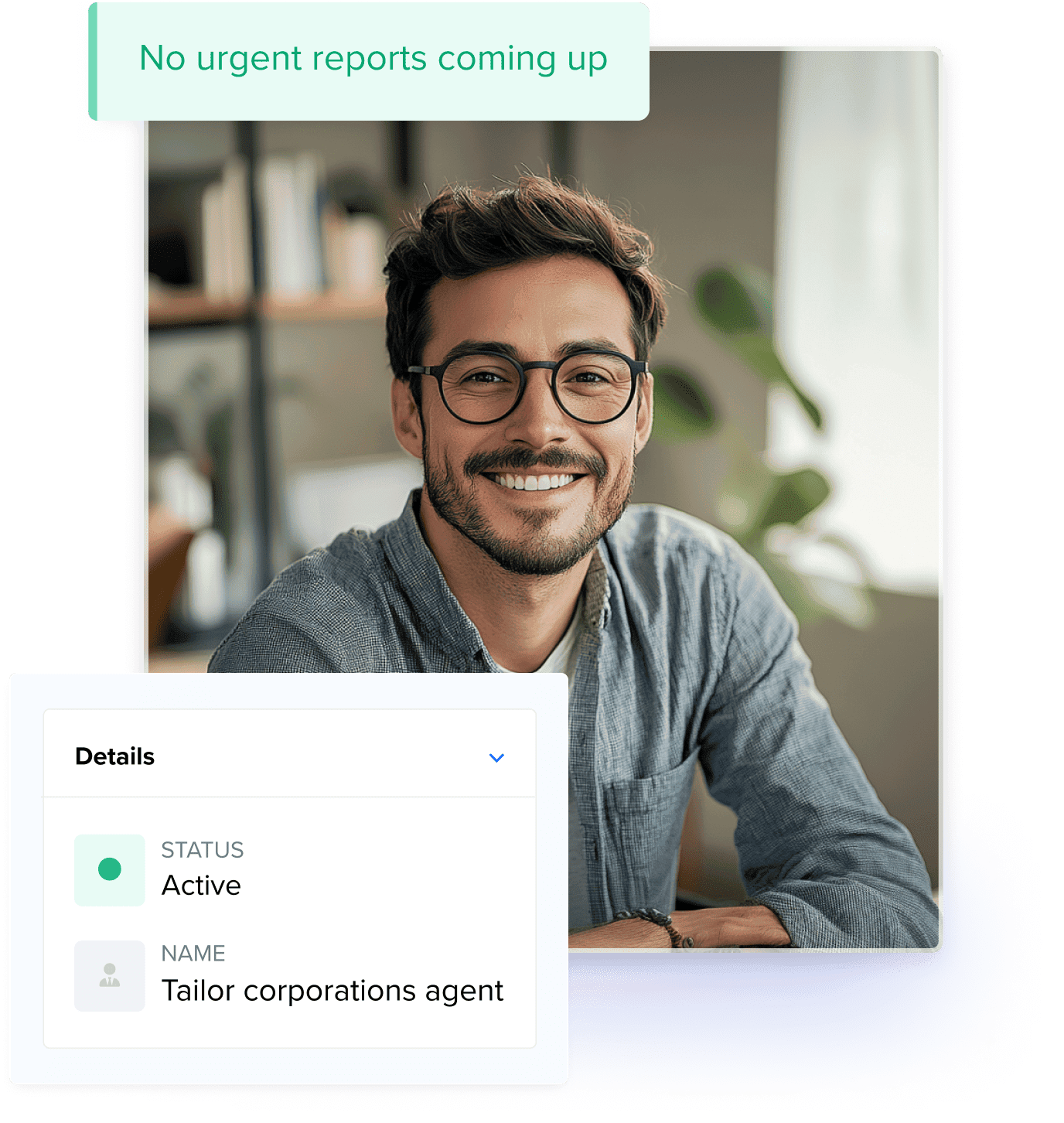 Smiling business man getting notifications from his registered agent about his LLC