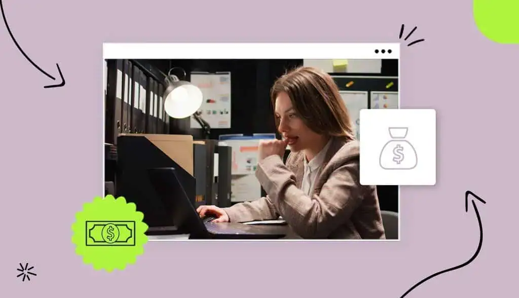 A women typing on a computer