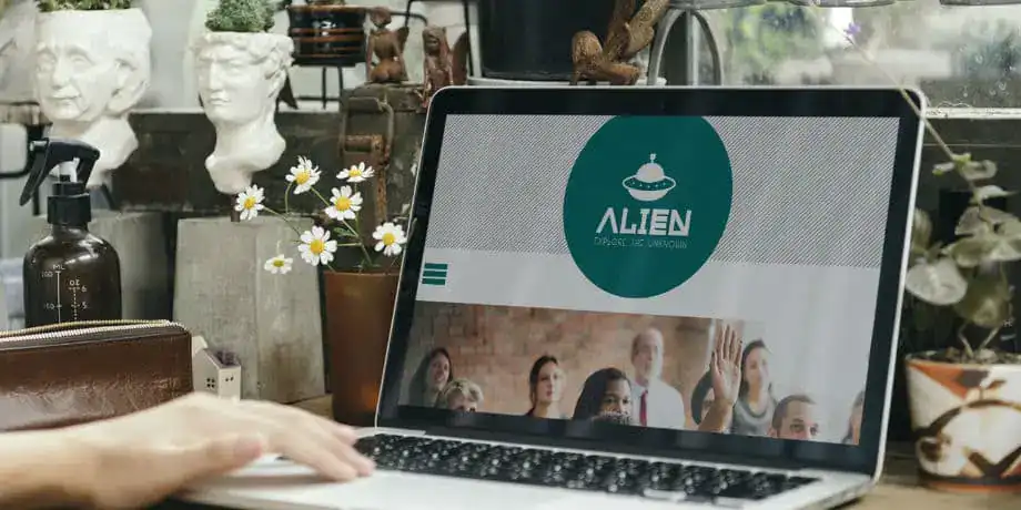 Laptop with website open