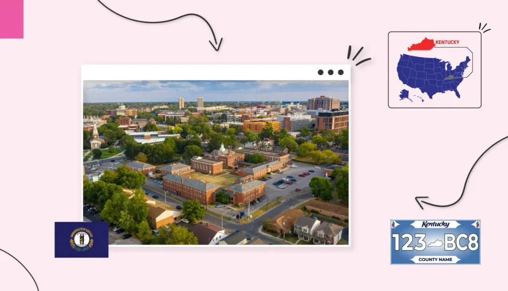 Aerial view of small city in Kentucky