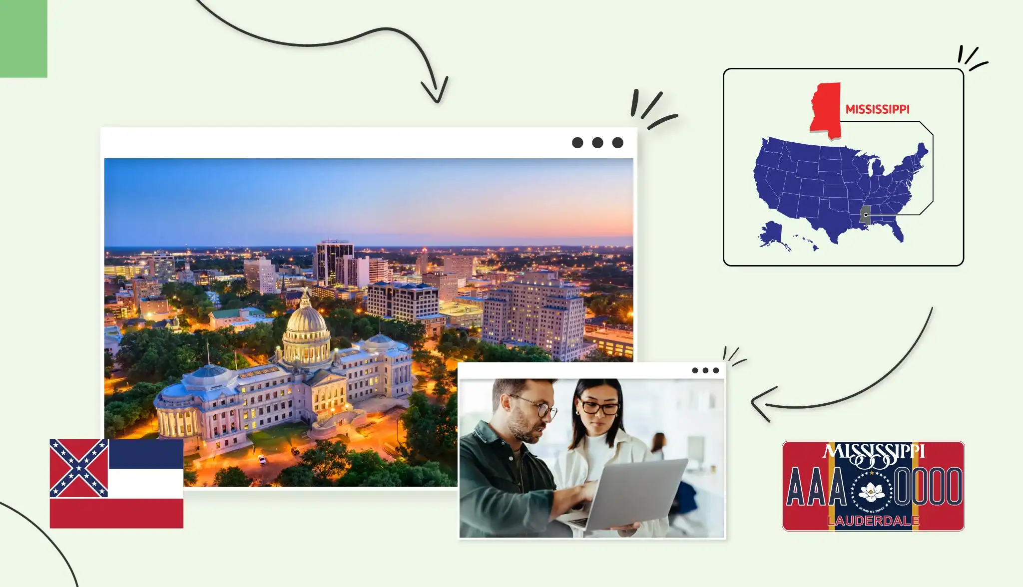 Small business owners in Mississippi Mississippi state map