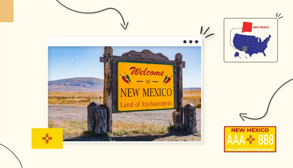 Welcome to New Mexico sign on side of the road 