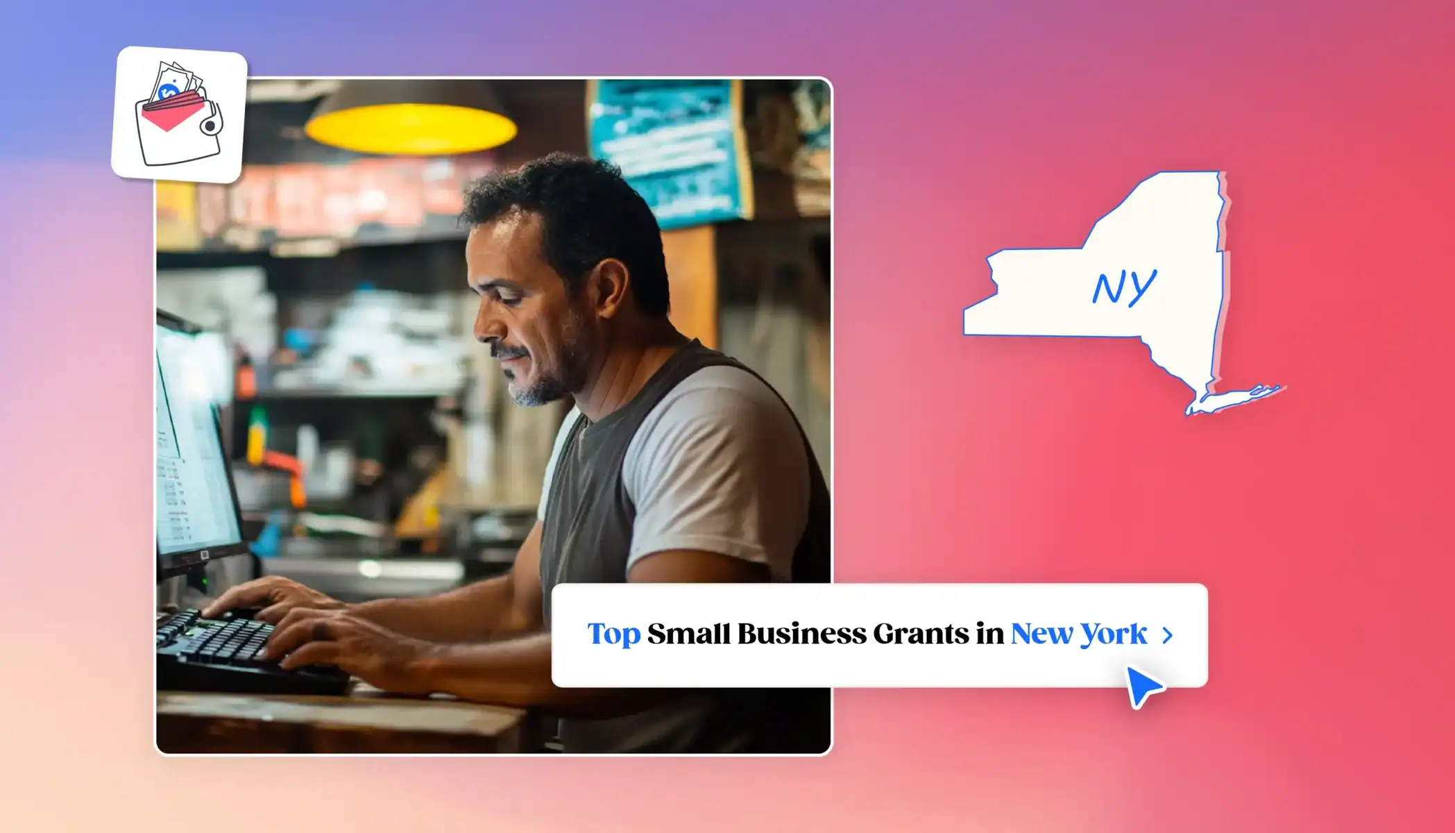 Small business owner applying for business grants in New York
