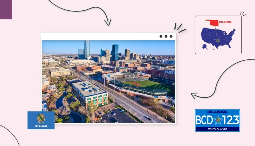 Aerial view of city in Oklahoma